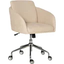 Bürostuhl mittelhoch Schreibtischstuhl Drehstuhl ergonomischer Computerstuhl höhenverstellbar Smat-Touch Metall Beige 64