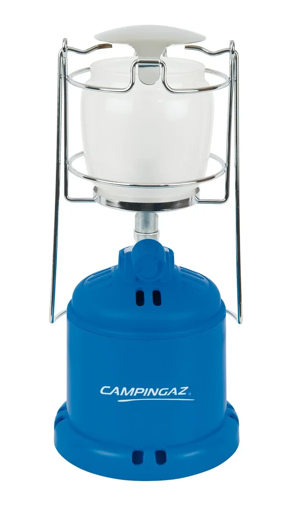 Camping 206 L, traditionelle Gas Lampe für Stechkartuschen mit Kunststoffglocke