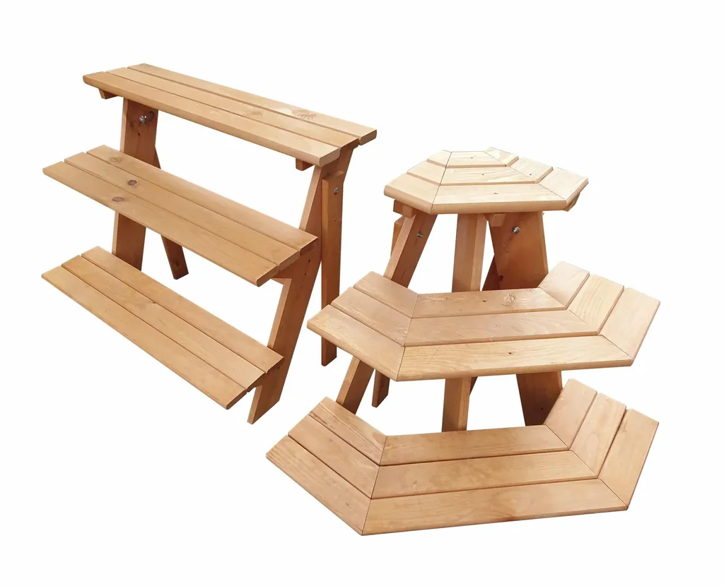 Blumentreppe mit Eckelement, braun