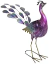 Metalldeko- Pfau Bonnie mit LED Solarbeleuchtung