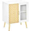 Sideboard Kommode Beistellschrank Lagerschrank Aufbewahrungsschrank mit Acryltür und 2 Einlegeboden verstellbar modern W