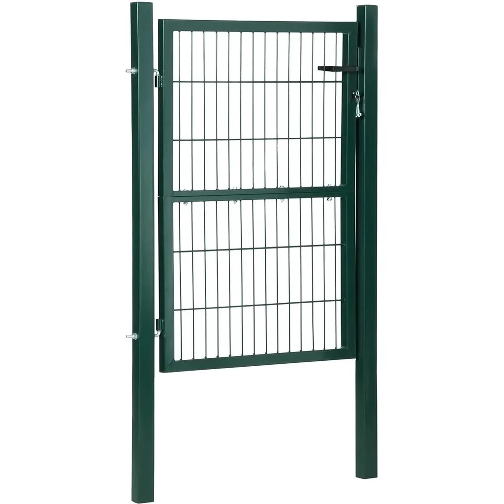 Gartentor Gartentür Zauntor Hoftür aus Stahl mit Griff Schloss und Schlüsseln 97 x 170 cm Grün
