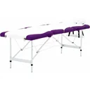 Klappbarer Massagetisch 4 Zonen Aluminium weiß und lila
