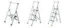 Alu-Design Klapptrittleiter 3-stufig Weiß, rutschfeste Haushaltsleiter, Sicherheits-Stehleiter