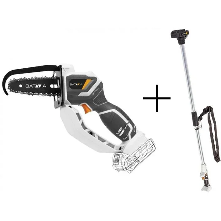 Nexxsaw Einhand-Batteriesäge mit Batterie, Ladegerät und Verlängerungsgriff 124cm