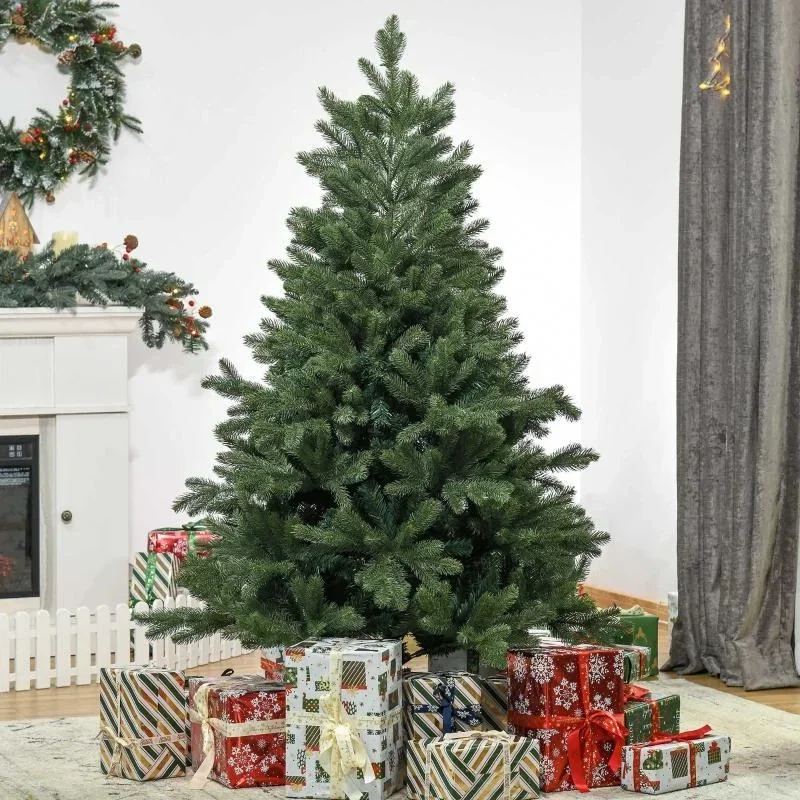 künstlicher Weihnachtsbaum 1,5 m Christbaum Tannenbaum PVC PE Metall Grün Ø75 x 150 cm