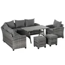7-tlg. Luxus Polyrattan Gartenmöbel Set Gartengarnitur Garten-Set Sitzgruppe Loungeset Loungemöbel mit Beistelltisch Sit