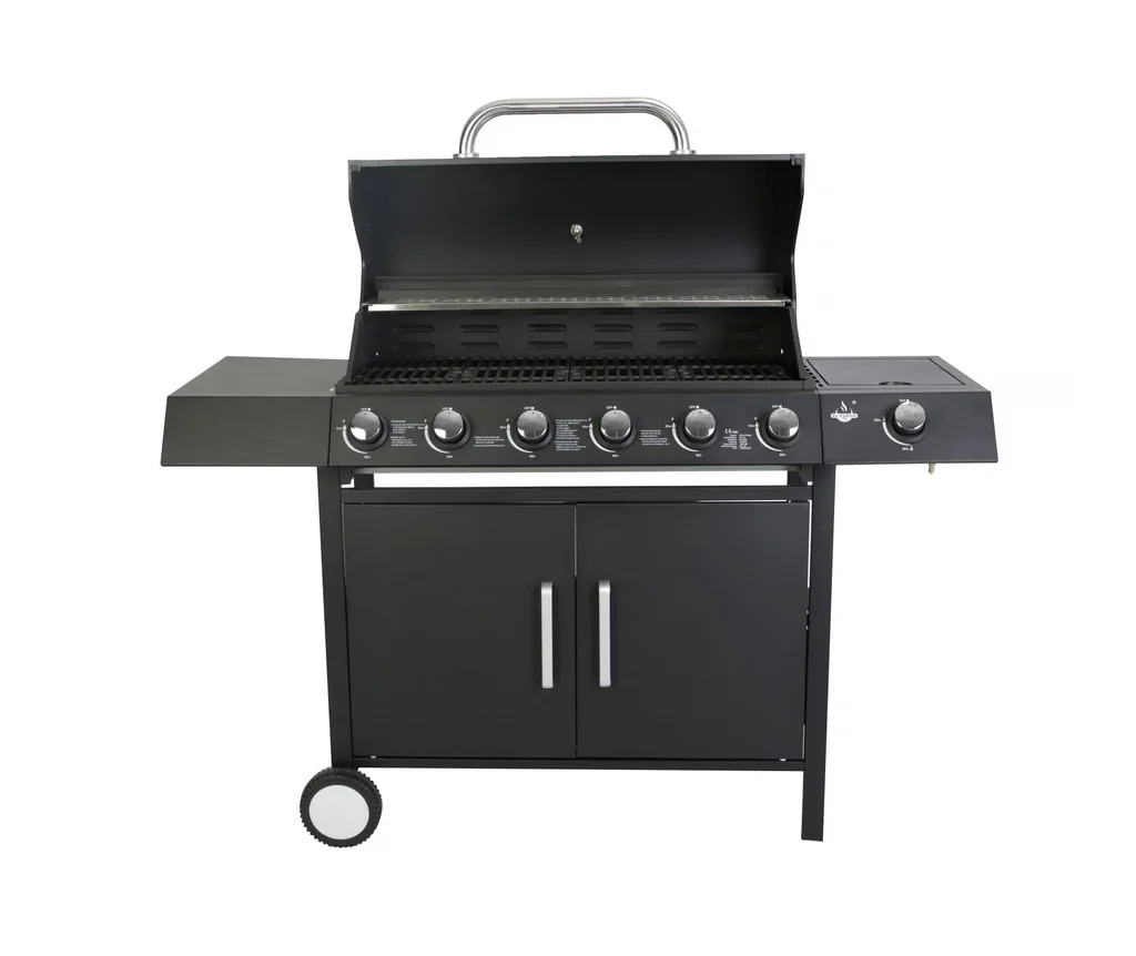 Gasgrill "San Angelo", 6+1 Brenner, Schwarz.