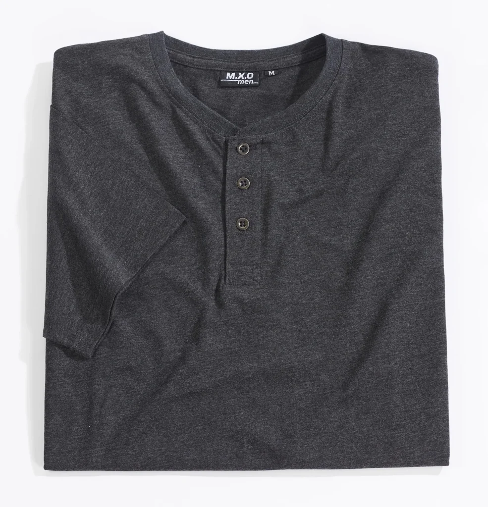 T-Shirt mit Knopfleiste, Farbe anthrazit, Gr.M