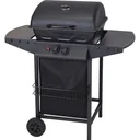 Vargan Gasgrill mit Piezo - 2 Brenner - Grillfläche 48,5 x 37,5 cm - Edelstahl - schwarz