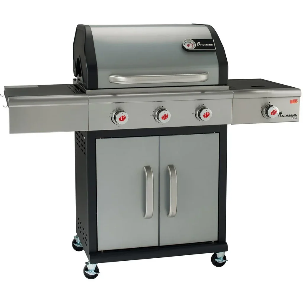 Triton PTS 3.1 Gasgrill - Grillfläche 65 x 44 cm - silber - mit Seitenbrenner und PTS-System