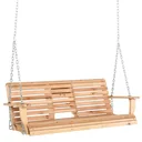 Hängebank Gartenschaukel Schaukelbank mit faltbarem Couchtisch für 2-3 Personen Tannenholz Patio Terrasse Hinterhof komf
