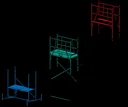 MONTO ClimTec Grundgerüst und 1. Aufstockung Arbeitshöhe 5 m und 4 Fahrrollen 125 mm