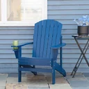 Gartenstuhl mit Becherhalter - Holz - Blau - 97 x 72,5 x 93 cm