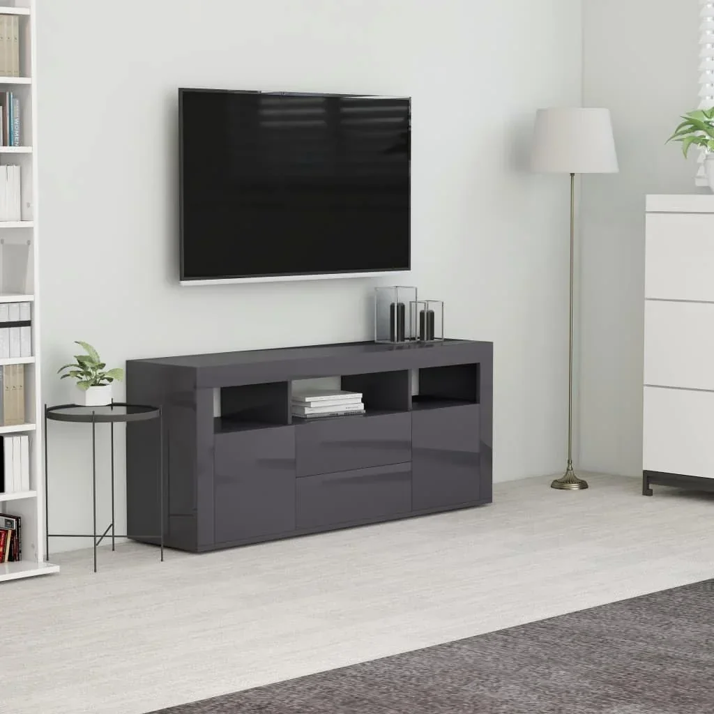 TV-Schrank 120x30x50 cm Spanplatte hochglänzend grau