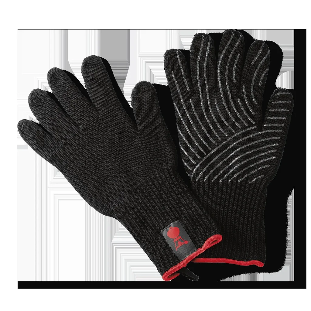 Grillhandschuh-Set mit Silikon-Griffflächen, Schwarz (S / M)