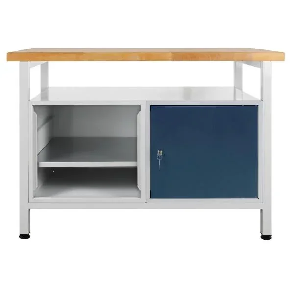 Werkbank "Premium" 2 Fachböden, 1 Tür, L1200xB600xH840mm