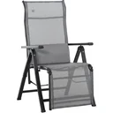 Gartenliege 9 Positionen verstellbar Textilene Stahl Schwarz+Grau 70 x 65 x 111 cm