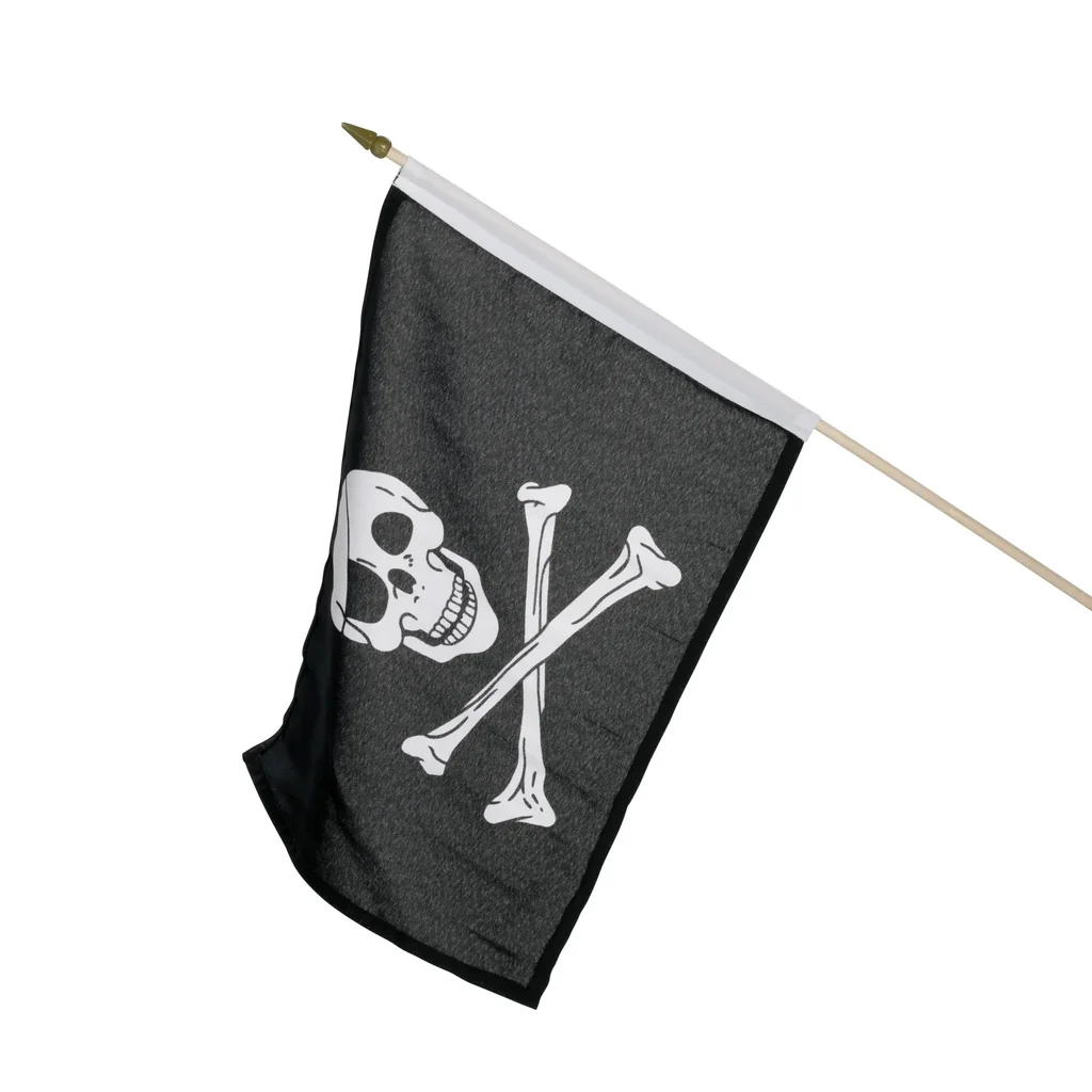 Piratenflagge mit Holzstab 630 mm für Spieltürme und Spielanlagen