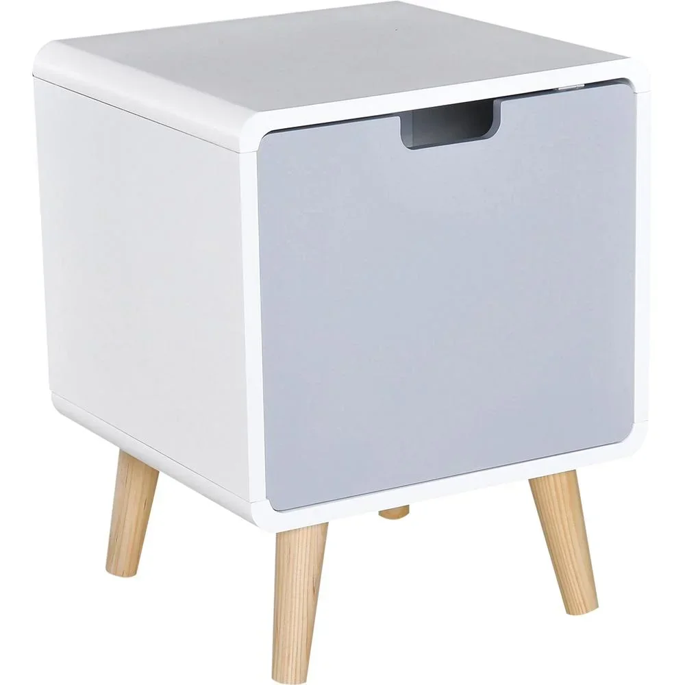 Nachttisch Nachtkommode Hochglanz Schlafzimmer MDF weiß L40 x B38 x H50cm