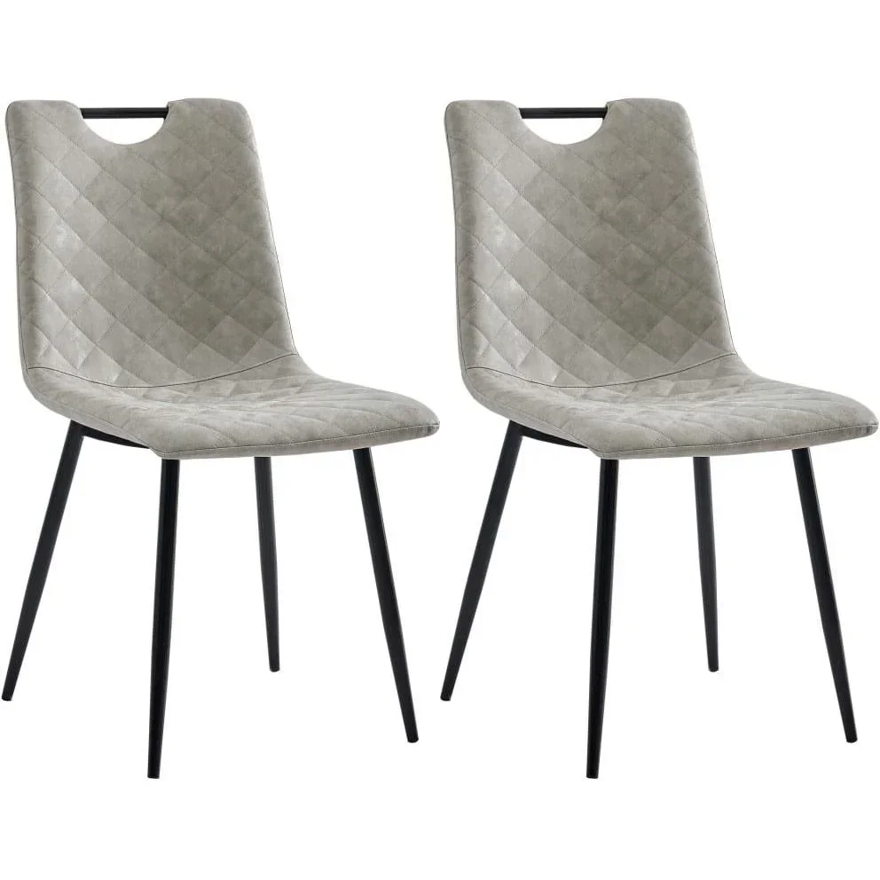 Esszimmerstühle 2-Sitzer Kunstleder hellgrau