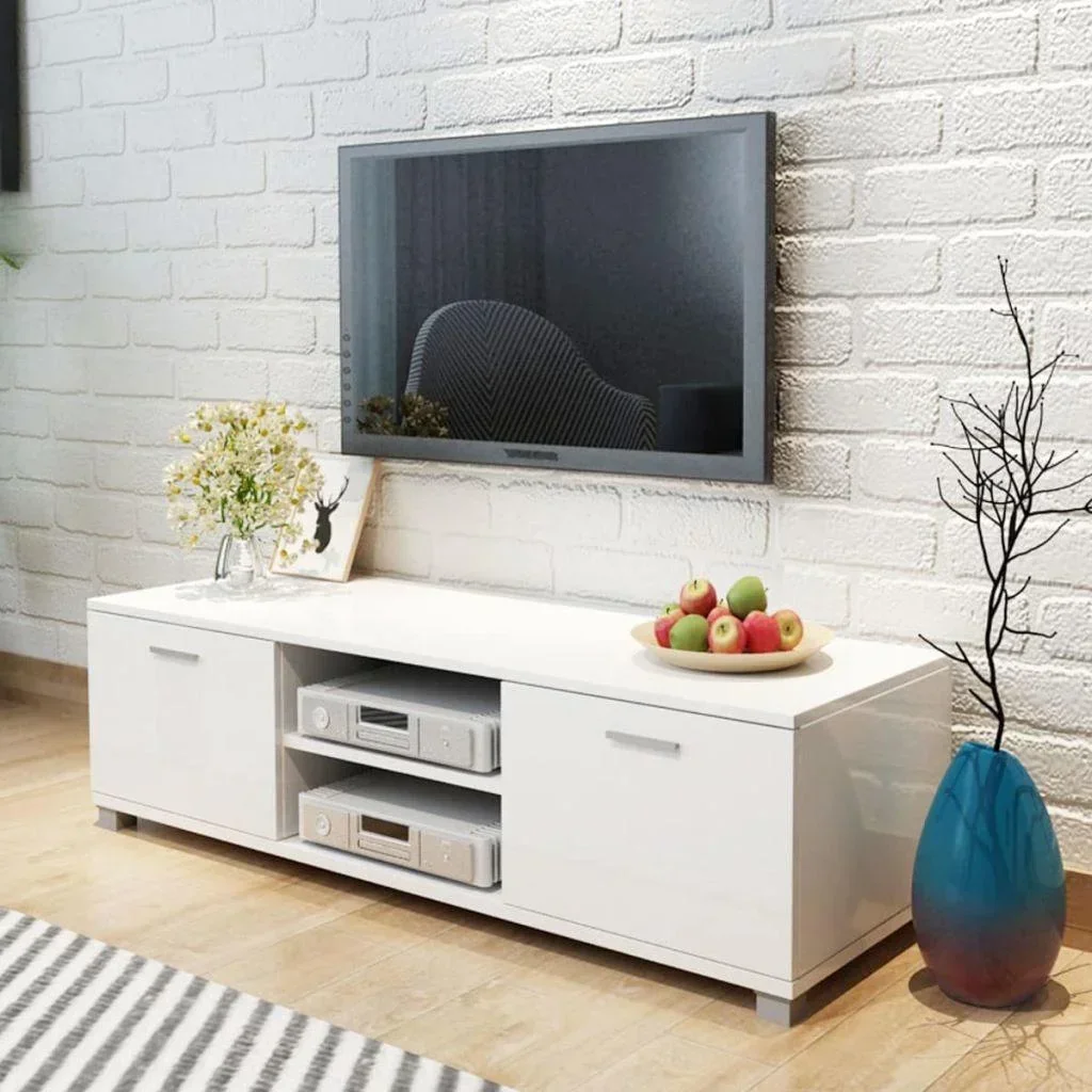 TV-Schrank 140x40,3x34,7 cm Hochglanz weiß