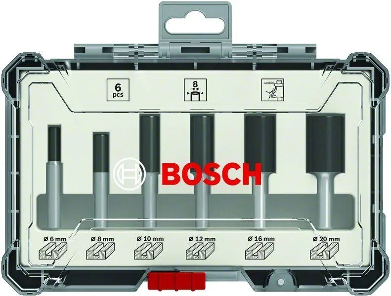 Fräser-Set, 8 mm Schaft, 6-teilig