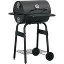 BBQ-Holzkohle - mit Deckel - Metall - Schwarz
