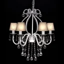 Kronleuchter Maria Theresia 6-armig mit Lampenschirmen weiß