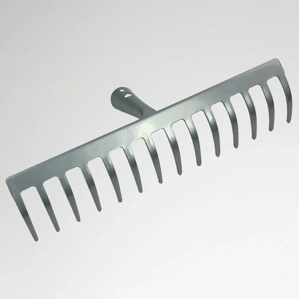 Laubrechen/ Gartenharke mit 14 Zinken