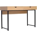 Schreibtisch PC-Tisch Computertisch mit 2 Schubladen Holz + Metall Natur 120 x 52 x 76,2 cm