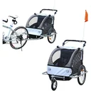 Kinderanhänger 2 in 1 Fahrradanhänger Jogger 360° kaffebraun-weiß