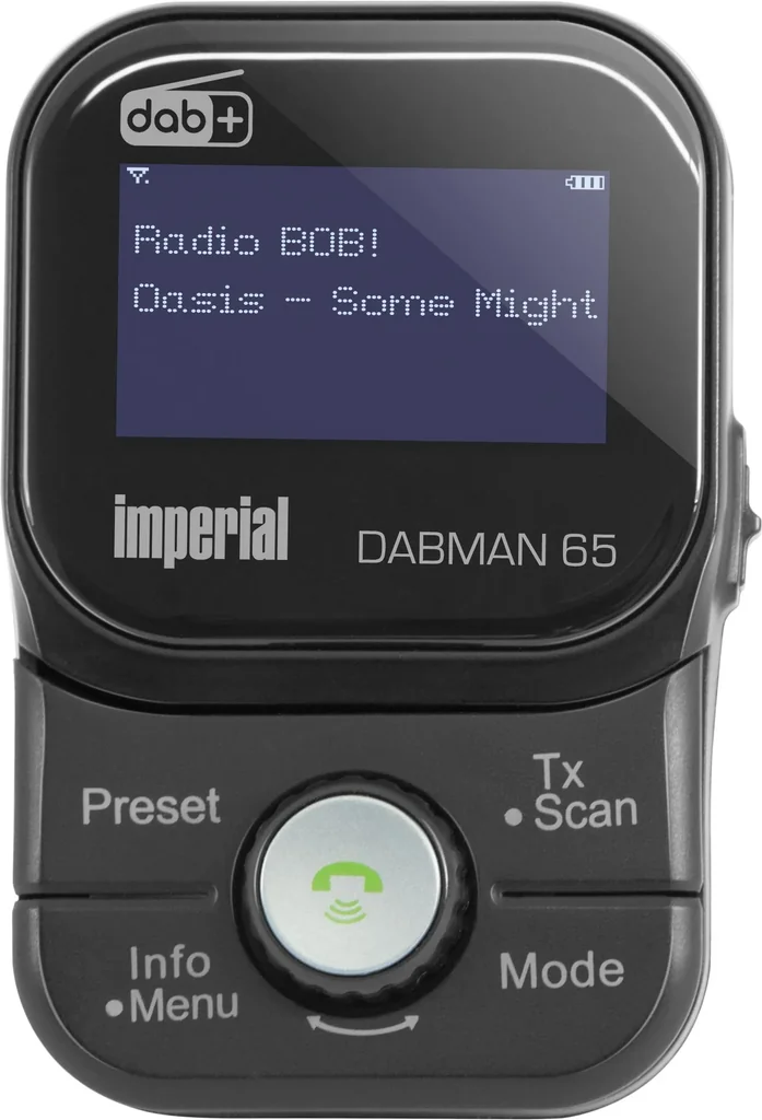 mobiler DAB+ Empfänger Dabman 65 (Akku, FM Transmitter für Auto, Bluetooth, Magnet Halter; Antenne) schwarz