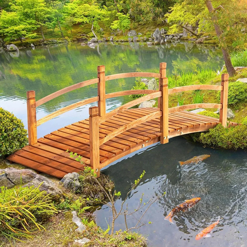 Gartenbrücke aus Holz 185 cm x 72 cm x 58 cm