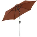 Sonnenschirm mit Handkurbel & Kippfunktion, Metall+Polyester, braun, Ø2,7 x 2,35 m
