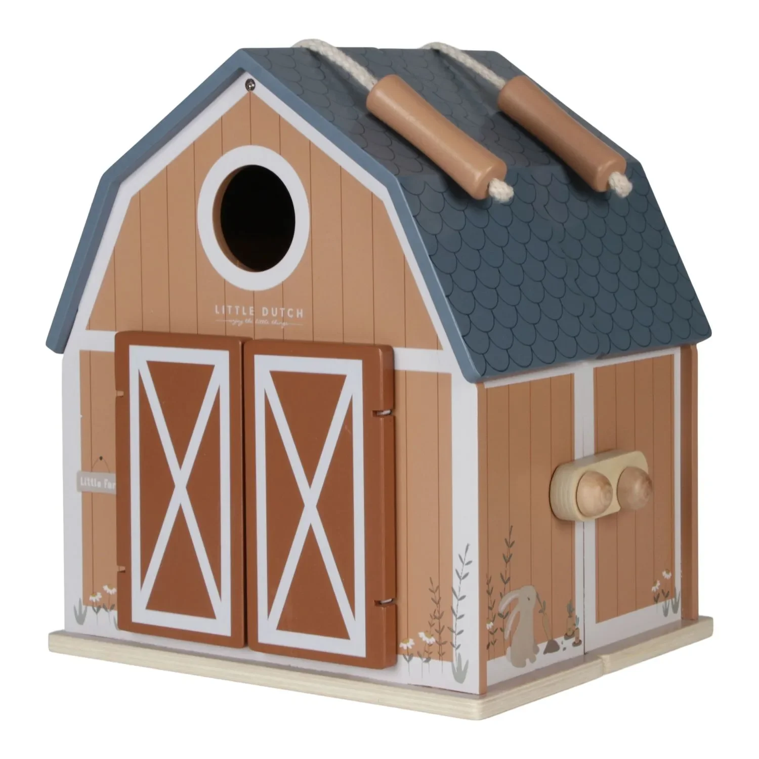 Little Dutch Puppenhaus Little Farm - Holzspielzeug mit Figuren für Kinder ab 3 Jahren
