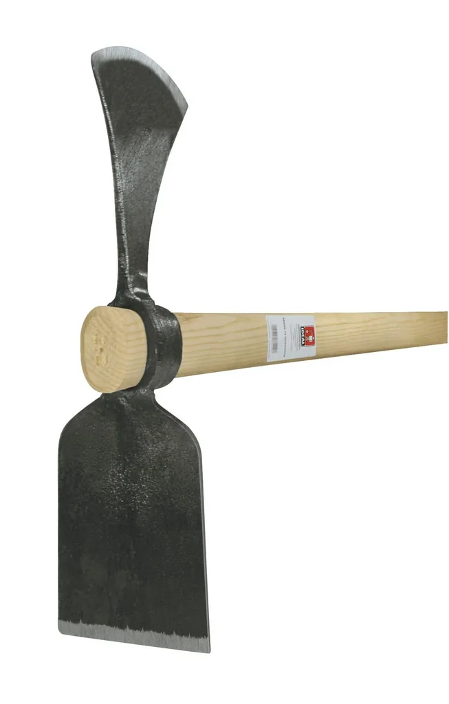 Wiedehopfhacke, Breitblatt, ovales Auge, geschmiedet, Eschenstiel 105 cm