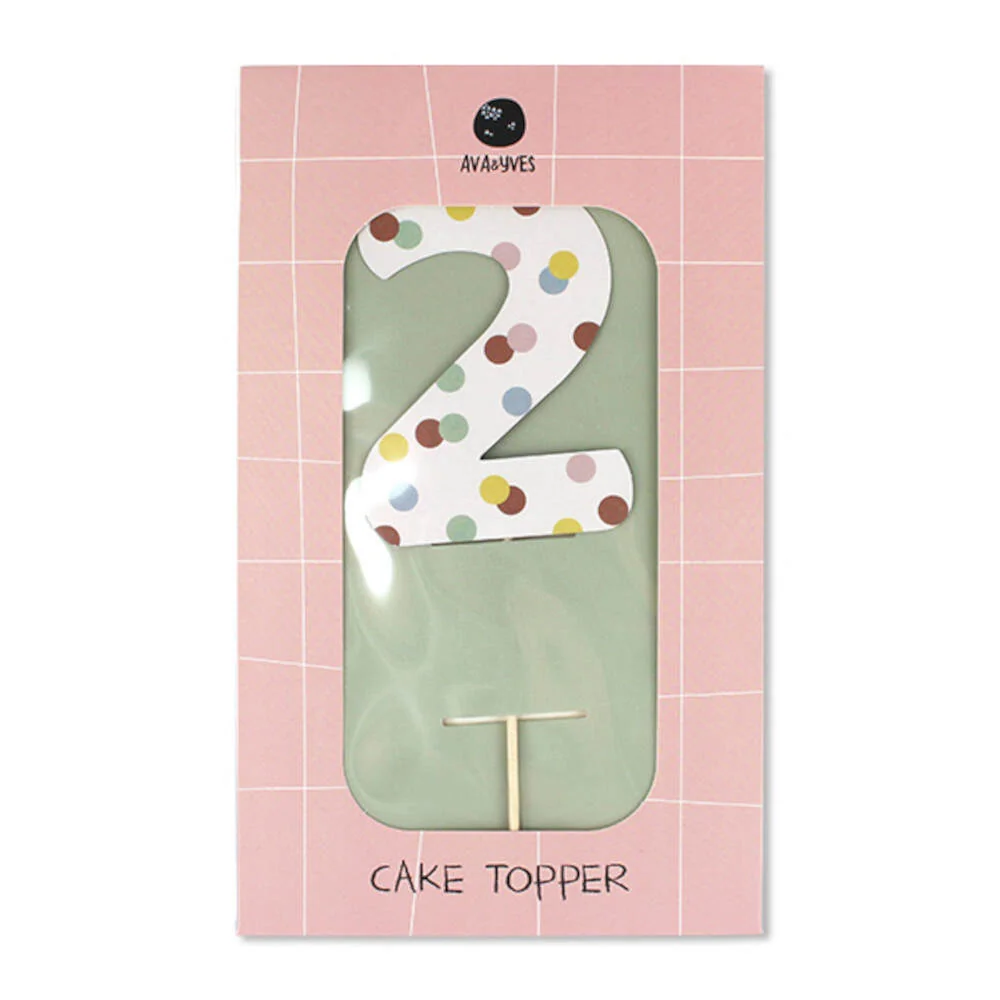 Ava & Yves Cake Topper Zahl "2"