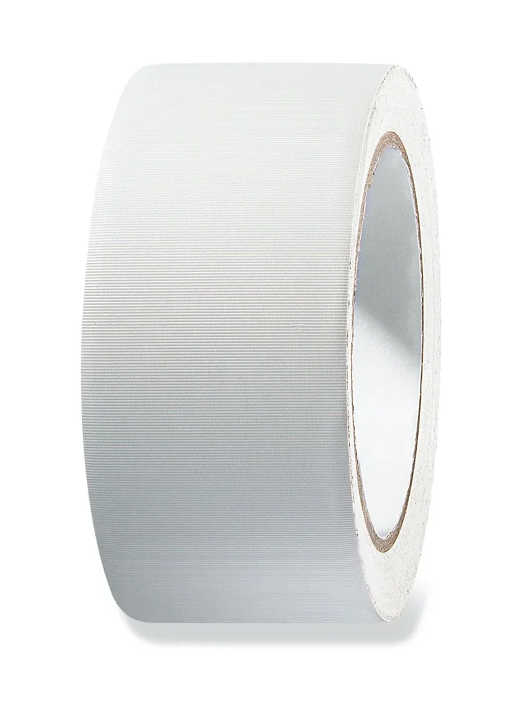 Kunststoffband quergerillt UV14, 50 mm x 33 m, weiß