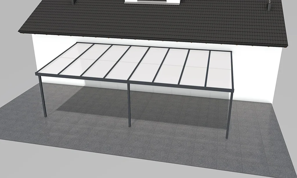 Terrassendach Premium, anthrazit, 8125 x 4060 mm - Klima blue