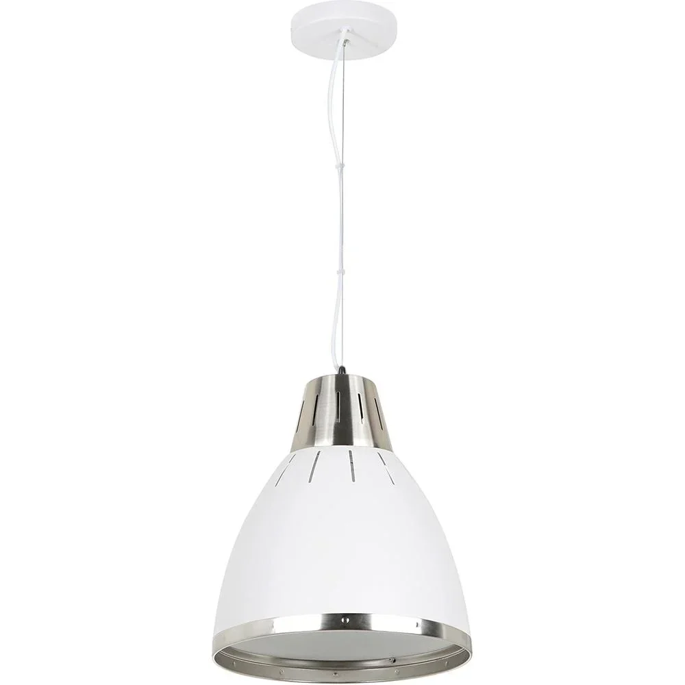 Hängeleuchte Deckenlampe Industrie Vintage E27 40 W Metall weiß ?30 x H35 cm (ohne Birne)