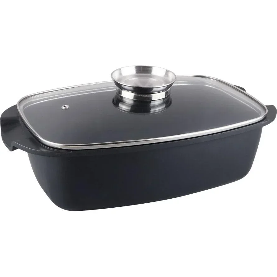 Kasserolle - mit Glasdeckel - 32 cm - Schwarz