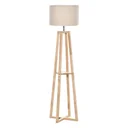 Stehlampe Stehleuchte mit Regal Pedal-Schalter modern und prägnant für Wohnzimmer Schlafzimmer Büro Metall Leinen Gummih