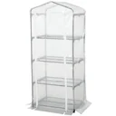 Folien Gewächshaus Treibhaus Tomatenhaus Pflanzenhaus Frühbeet 4 Regalfächer Weiß 70 x 50 x 160 cm