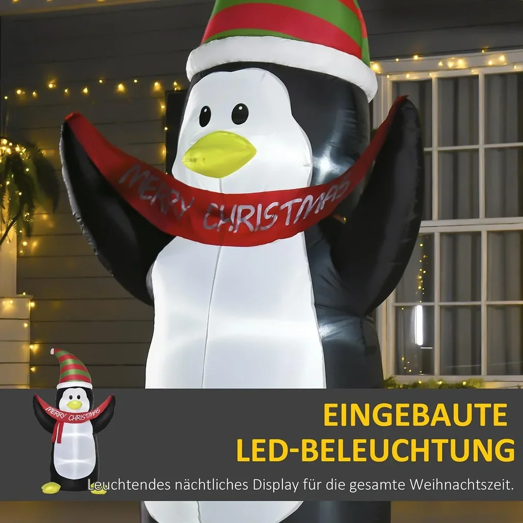 Aufblasbare Pinguin 130 cm x 75 cm x 243 cm | Aosom.de