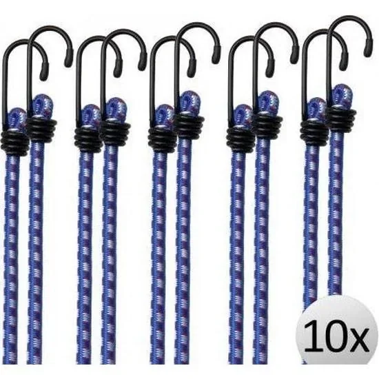 Schnellbinder mit Spinnenhaken 30 cm x 8 mm Durchmesser - Blau -10 Stück