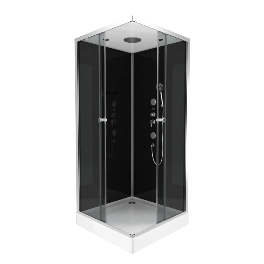 Komplettdusche "Black Square" 90 x 90 x 215 cm