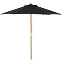 Sonnenschirm, Gartenschirm, 3-stufig, Sonnenschutz, Bambus 180/ Polyester, Schwarz, Ø2,5 x 2,3 m