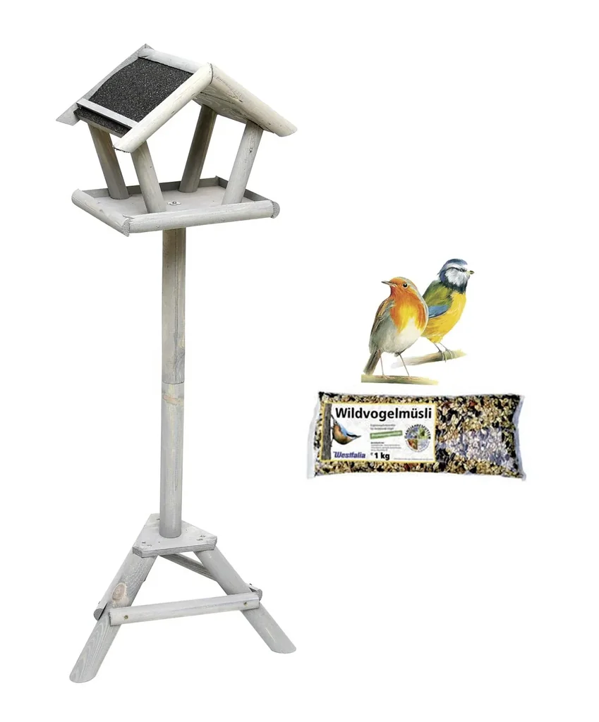 Schweden Vogelfutterhaus Set mit Streu Futter 1 kg