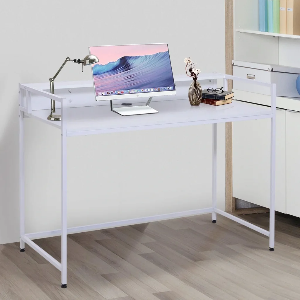 Schreibtisch PC Tisch Computertisch mit Kabeldurchlass Weiß 120 x 60 x 86,5 cm